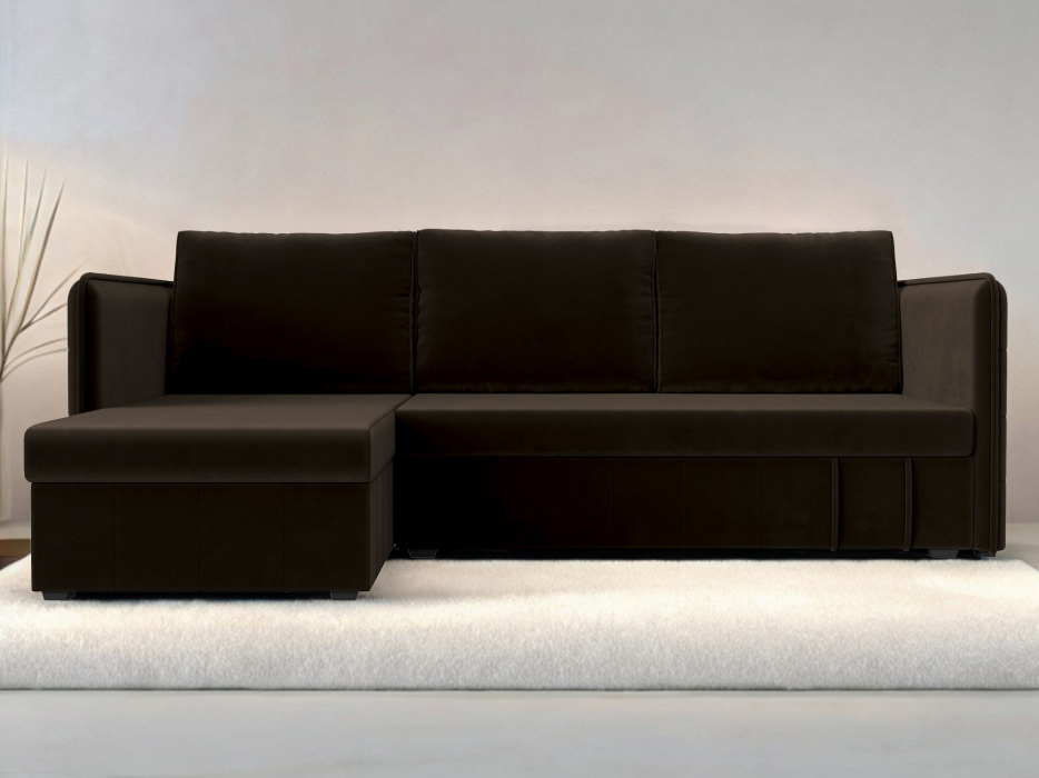 Диваны угловые в гостиную, Угловой диван Слим левый угол, микровельвет