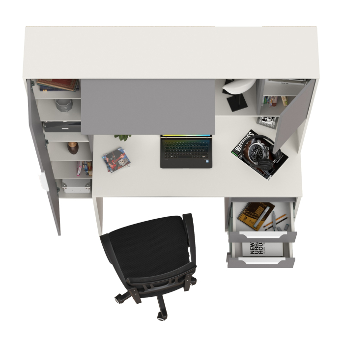 Прямые компьютерные столы, Домашний офис Mobi Комфорт 12.95N с компьютерным креслом 103 чёрного цвета