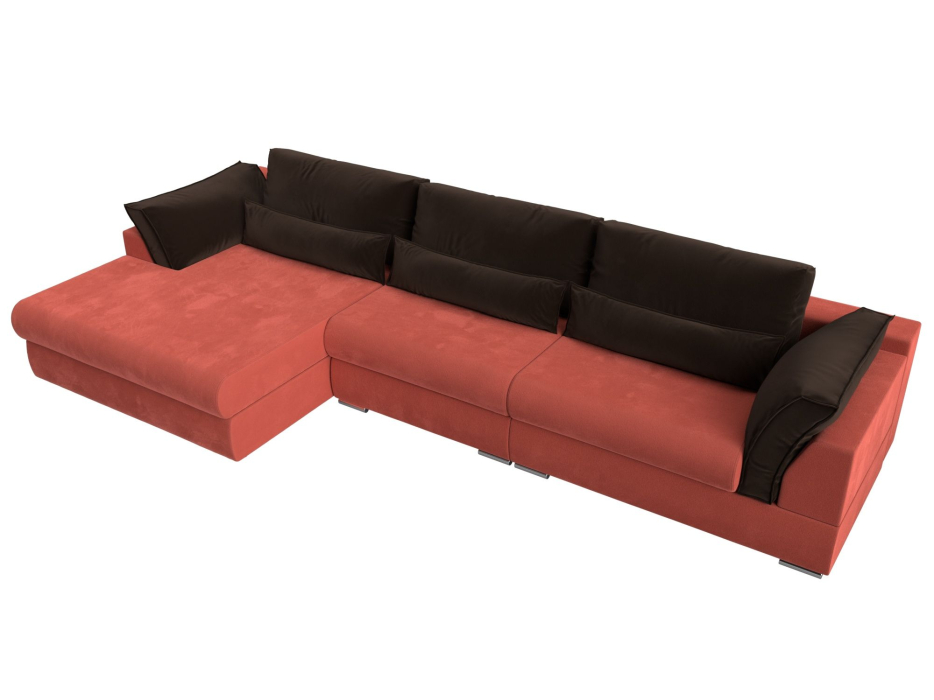 Диваны угловые в гостиную, Угловой диван Пекин Long угол левый, НПБ, микровельвет