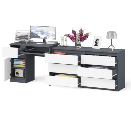 Комод 6-ть ящиков Мори 1380 и стол компьютерный МС-1 дверка и ящик слева