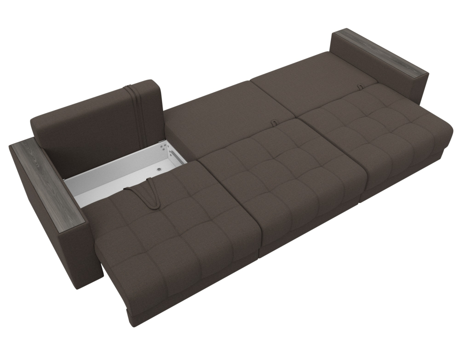 Дизайнерские диваны для гостиной, Диван прямой с декором Лига-049 НПБ Лонг, рогожка Амур