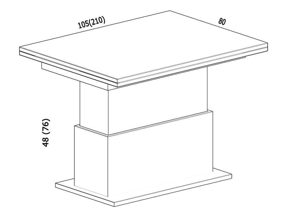 Обеденные столы, Стол-трансформер Slide (глянец/опоры сатинированная сталь)