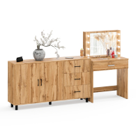 С зеркалом, Комод-тумба 123-1604 и туалетный столик с подсветкой СТ-4