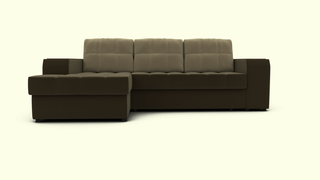 Диваны угловые в гостиную, Угловой диван ЭДИНБУРГ с оттоманкой левый велюр