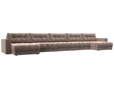 Диваны еврокнижки, Диван П-образный с декором Лига-049 НПБ Мегалонг, велюр TOWER