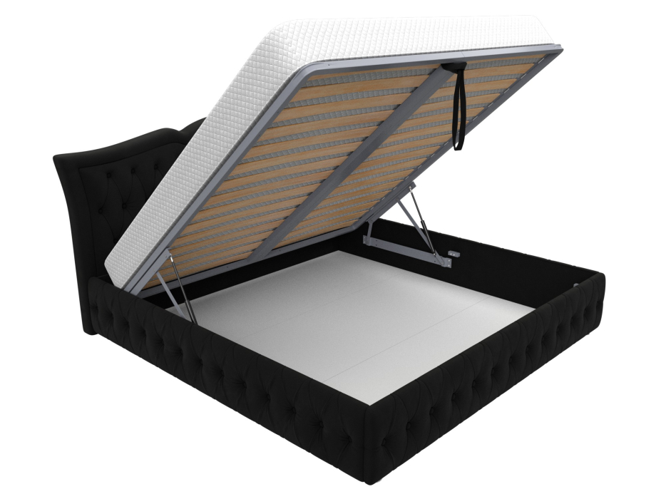 Мягкая кровать, Кровать интерьерная Герда 200, микровельвет