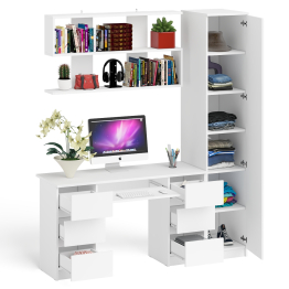 Компьютерный стол МС-2 с верхней полкой и пеналом для вещей Мори