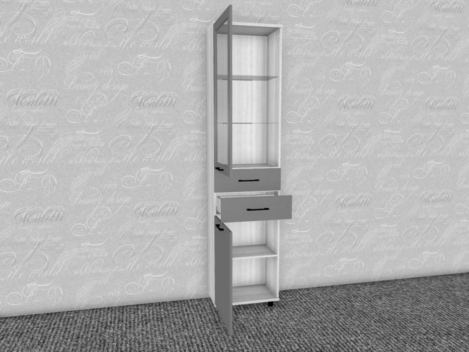 Шкафы пеналы, Модульная система Грейс Шкаф ШК-5047  Ясень Асахи