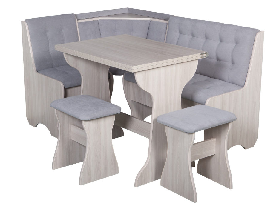 Кухонные уголки, Кухонный уголок Стиль 1Л (со столом СТ3) Ясень шимо светлый / велюр