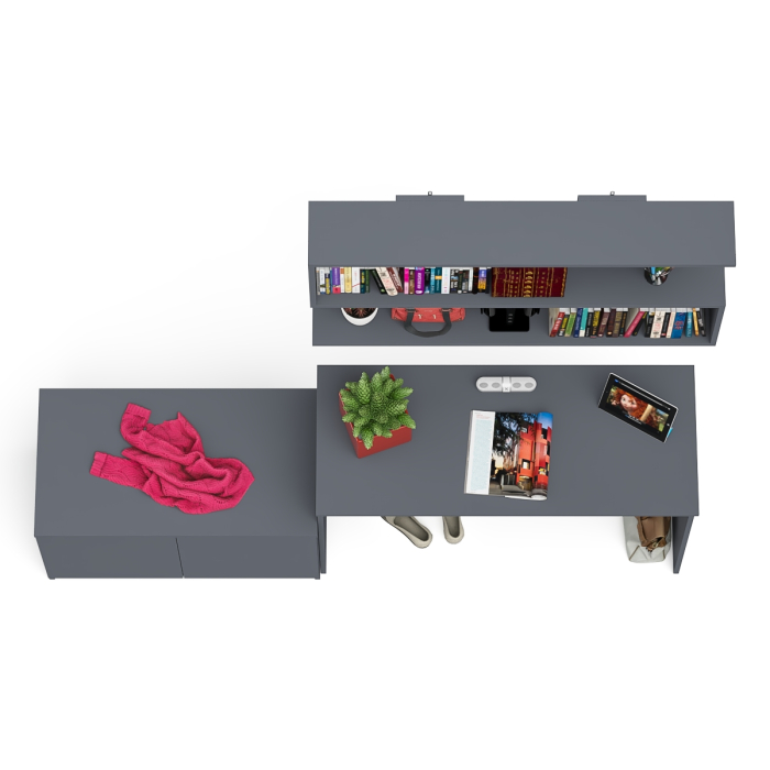 Прямые компьютерные столы, Письменный стол Мори МСП1200 с полкой и тумбой две дверки