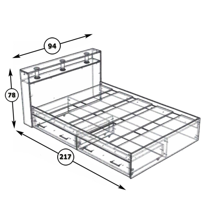 Кровати, Односпальная кровать с ящиками Камелия 900