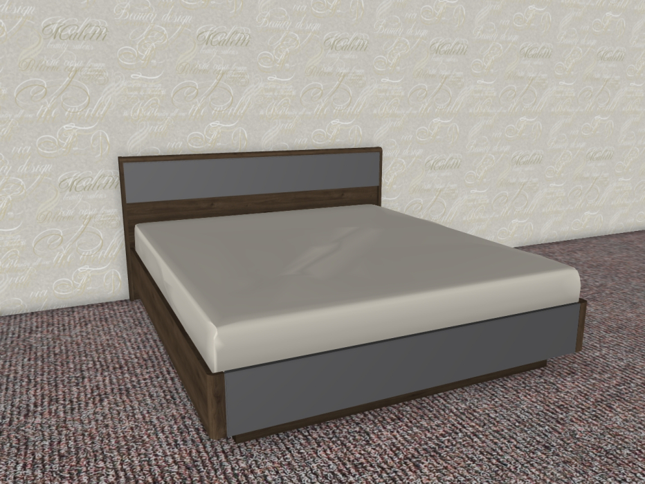 Кровати 180х200, Модульная система Грейс Кровать КР-4004  Гикори Джексон Темный