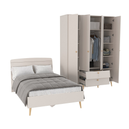 Набор мебели Афина из кровати 1200 и шкафа 4-х дверного для одежды
