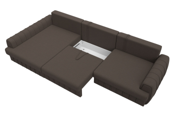 Диван угловой Лига-057 НПБ Лонг угол левый, рогожка Амур