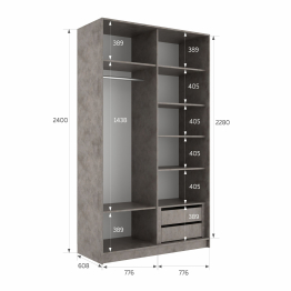 Шкаф-купе Эста 2-х дверный ДСП/Стекла фисташка/Доводчик 160х66х240