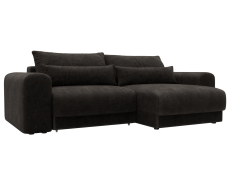 Диваны угловые в гостиную, Диван угловой Лига-056 НПБ угол универсальный, велюр BRUT