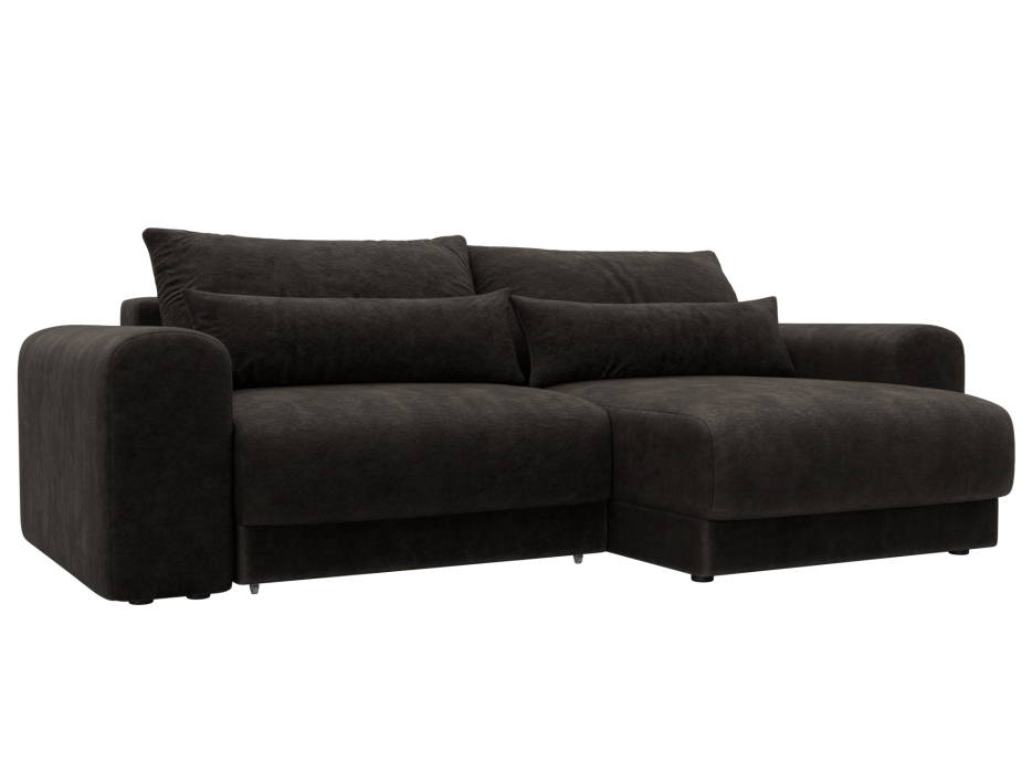 Диваны угловые в гостиную, Диван угловой Лига-056 НПБ угол универсальный, велюр BRUT