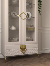 Шкаф витрина распашной 2-дверный Савелья кашемир