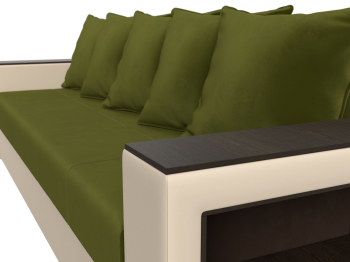 Диван прямой Дубай Лайт полки справа, микровельвет/экокожа