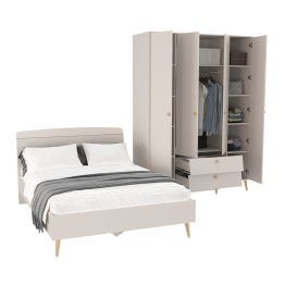 Набор мебели Афина из кровати двуспальной 1400 и шкафа 4-х дверного для одежды