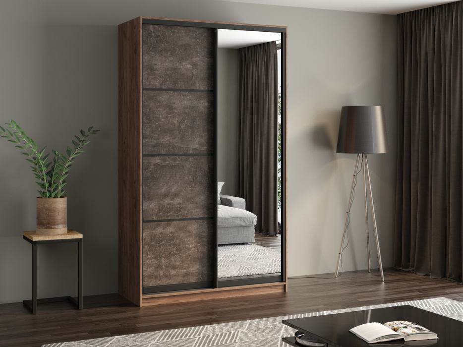 Шкафы-купе, Шкаф купе 2-х дверный АЙСБЕРГ ЛОФТ 130 +зеркало