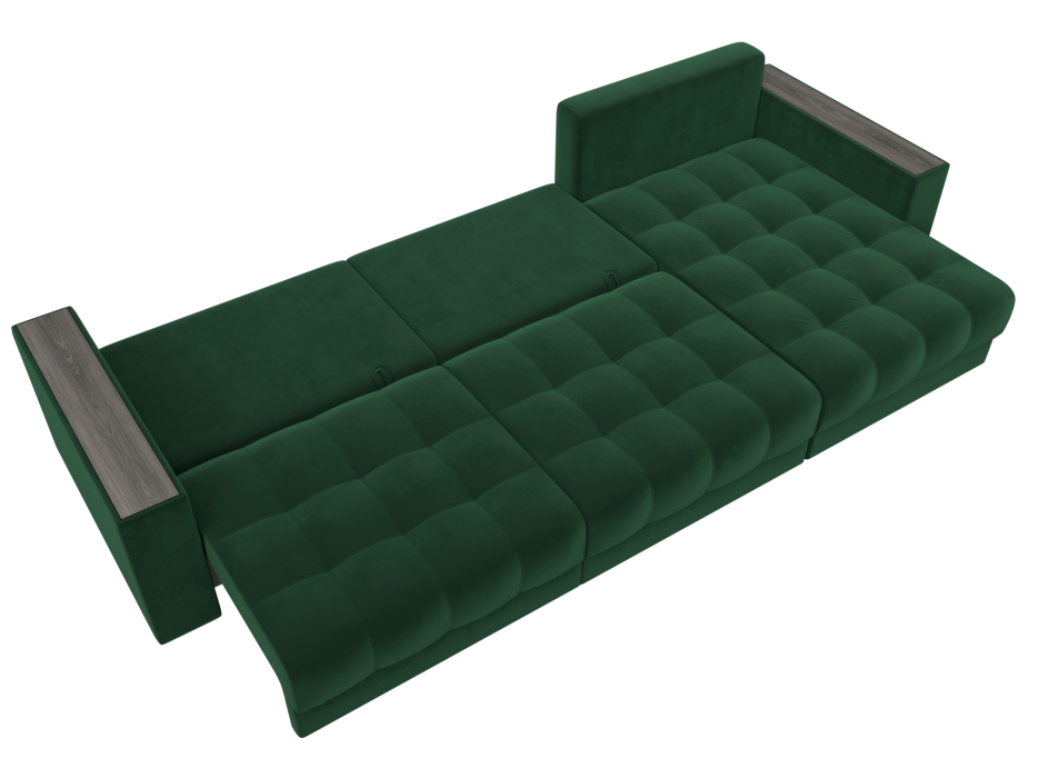 Дизайнерские диваны для гостиной, Диван угловой с декором Лига-049 НПБ Лонг, велюр SEVEN