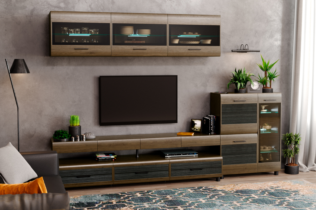 Стенки для гостиной, Модульная гостиная Камелия композиция 12