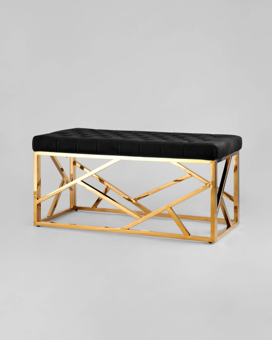 Банкетка в прихожую, Банкетка-скамейка АРТ ДЕКО (Сталь золото)