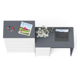 Комод высокий Мори МК700 5-ть ящиков и стол компьютерный Мори МС-6 левый