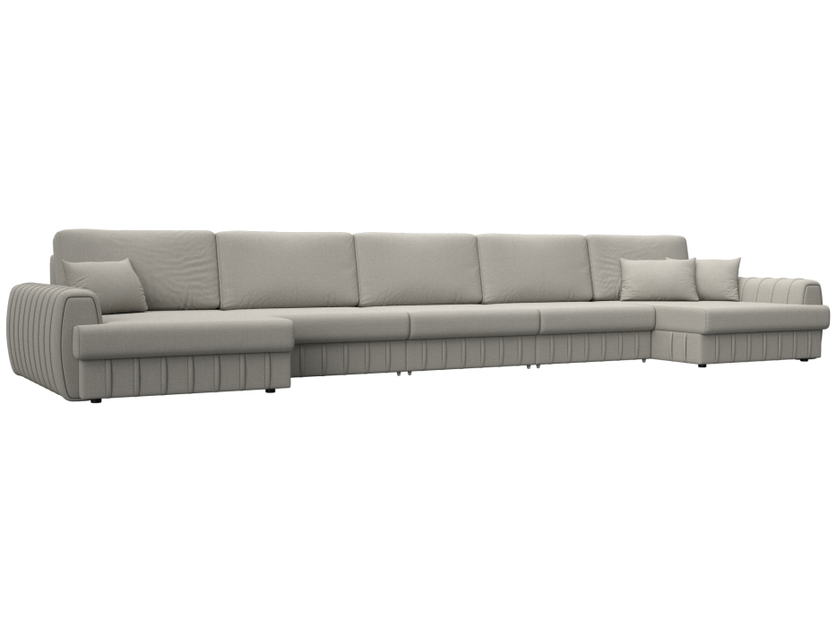 Диваны угловые в гостиную, Диван П-образный Лига-057 НПБ МегаЛонг, рогожка Амур