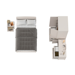 Кровать 1200 Афина с комодом и двухдверным шкафом Афина