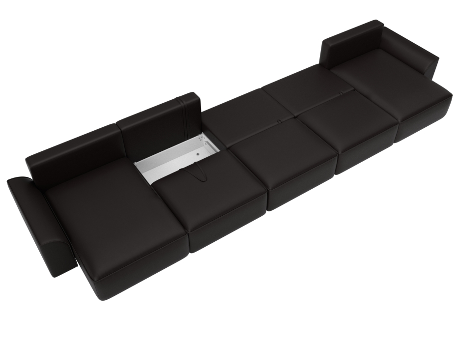 Диваны еврокнижки, Диван П-образный Лига-048 НПБ МегаЛонг, экокожа GRIFON