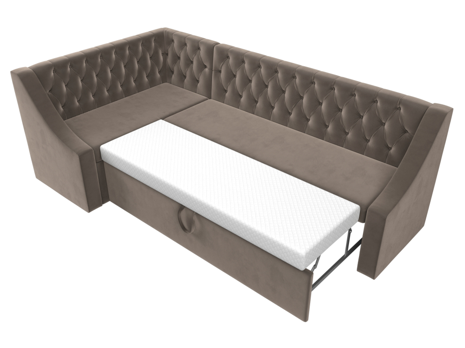 Диваны угловые кухонные, Кухонный угловой диван Мерлин левый угол велюр