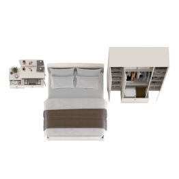 Шкаф-комод 4-х дверный с кроватью 1600 Афина и трюмо с зеркалом