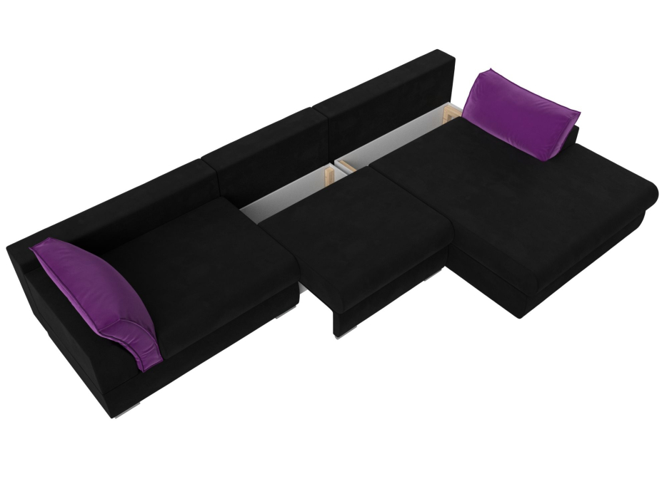 Диваны угловые в гостиную, Угловой диван Пекин Long угол правый, НПБ, микровельвет