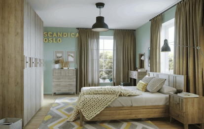 Спальня Scandica Oslo (модуль 444) Шкаф для одежды и белья 3-дв Стандарт