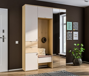 Афина комплект для прихожей Дуб Винченца/Кашемир серый