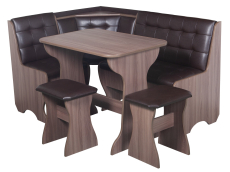 Кухонные уголки, Кухонный уголок Стиль 1Л (со столом СТ4) Ясень шимо темный / экокожа