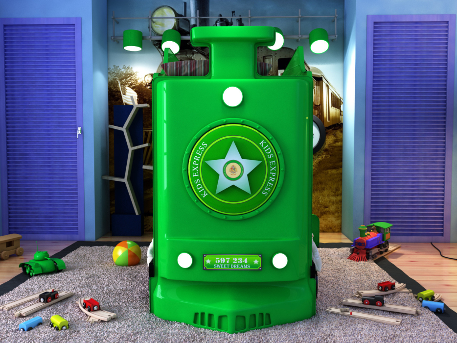 Кровати двухъярусные, Кровать Паровоз 2-х ярусная 