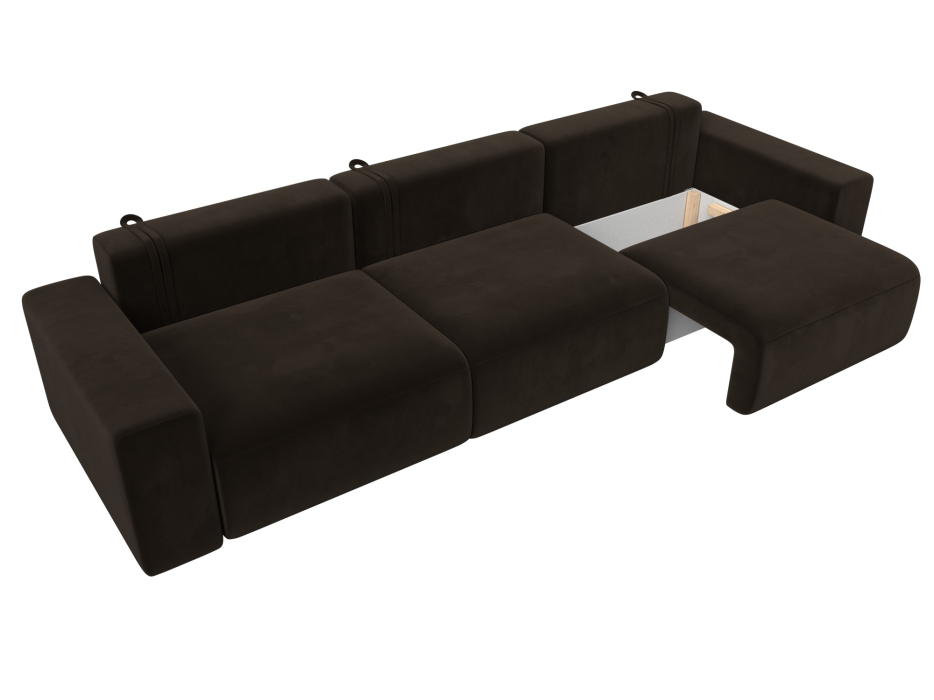 Диваны еврокнижки, Диван прямой Лига-036 Классик Лонг, микровельвет