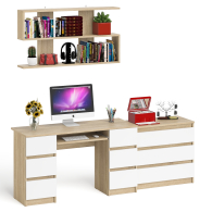 Домашние кабинеты, Комод Мори три ящика МК-800 и стол компьютерный Мори МС-2 с полкой 1200