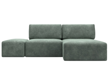 Диван угловой модульный с пуфом Лига-060 НПБ угол универсальный, велюр BRUT