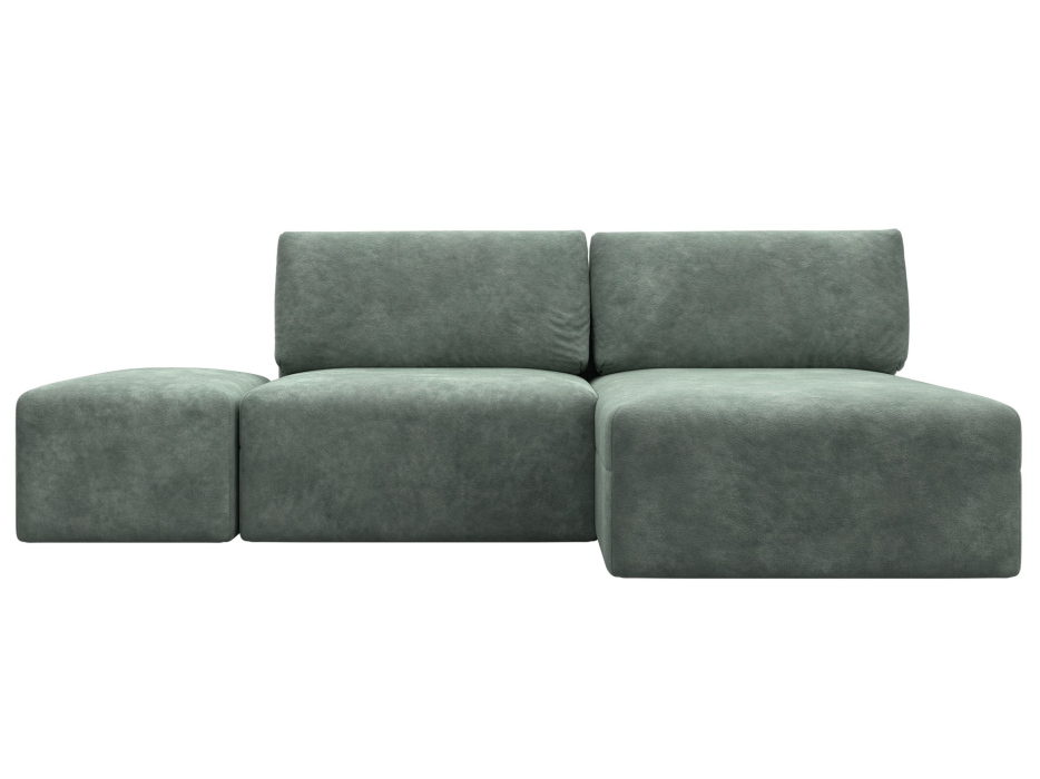 Диваны угловые в гостиную, Диван угловой модульный с пуфом Лига-060 НПБ угол универсальный, велюр BRUT