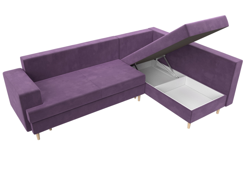 Диваны угловые в гостиную, Диван угловой Сильвана правый угол, микровельвет