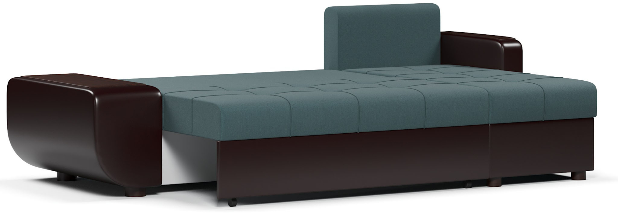 Диваны угловые в гостиную, Диван-кровать угловой Атланта со столиком еврокнижка,велюр+экокожа