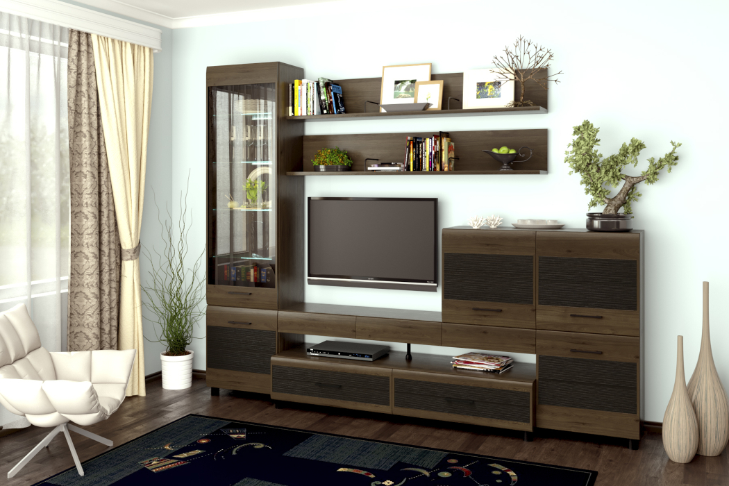 Стенки для гостиной, Модульная гостиная Камелия композиция 5