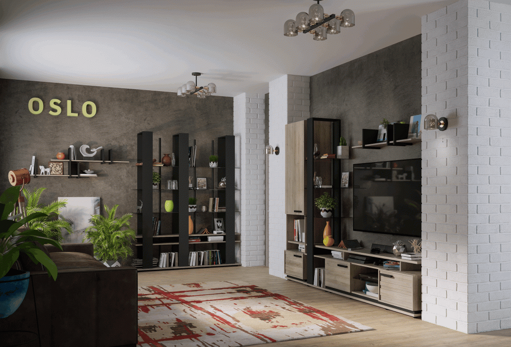 Стеллажи, Гостиная Oslo (модуль 25) Стеллаж