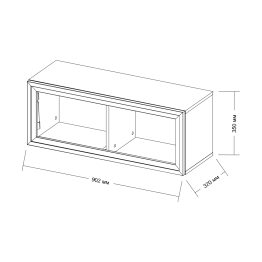 Шкаф навесной горизонтальный со стеклом Шарлиз