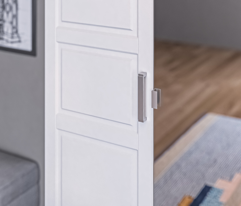 Шкафы распашные, Шкаф 2х дверный МАКС 1000 с зеркалом Белый/МДФ Белый матовый