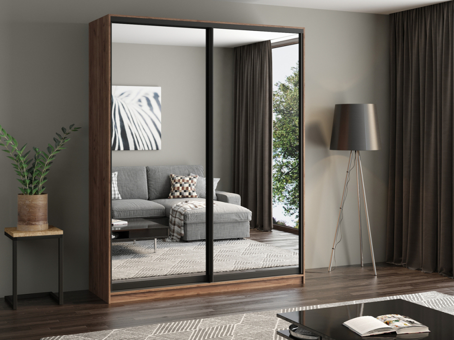 Шкафы-купе, Шкаф купе 2-х дверный АЙСБЕРГ ЛОФТ 180 /зеркало